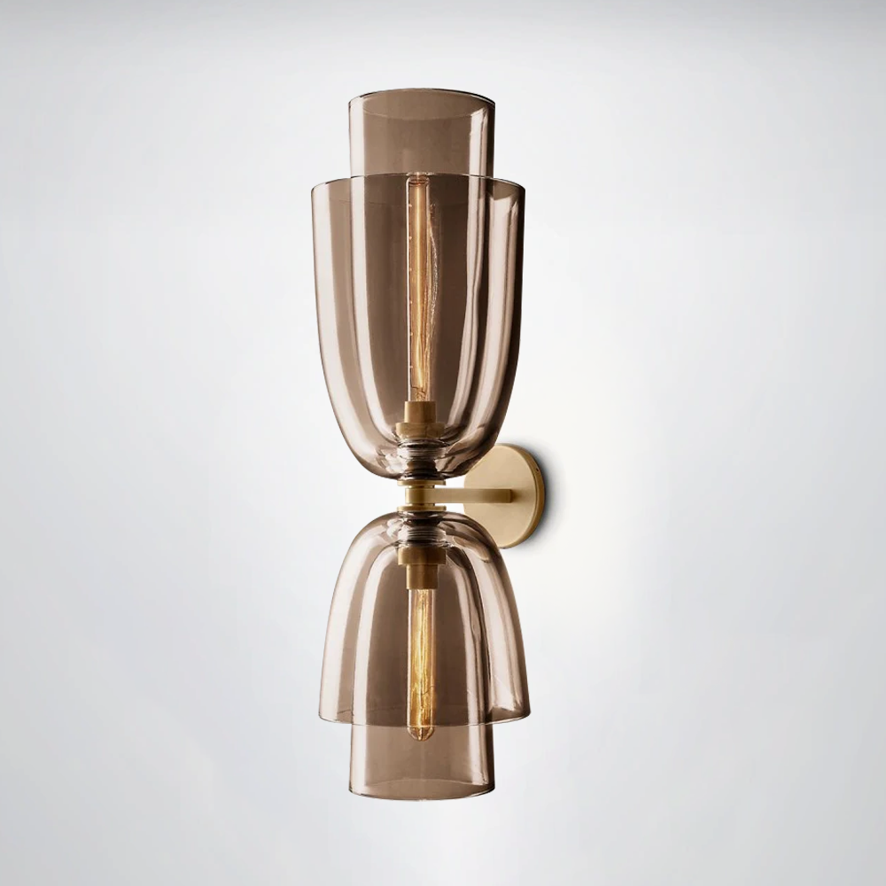 Blsom Amber Glass Cloche Grand Sconce