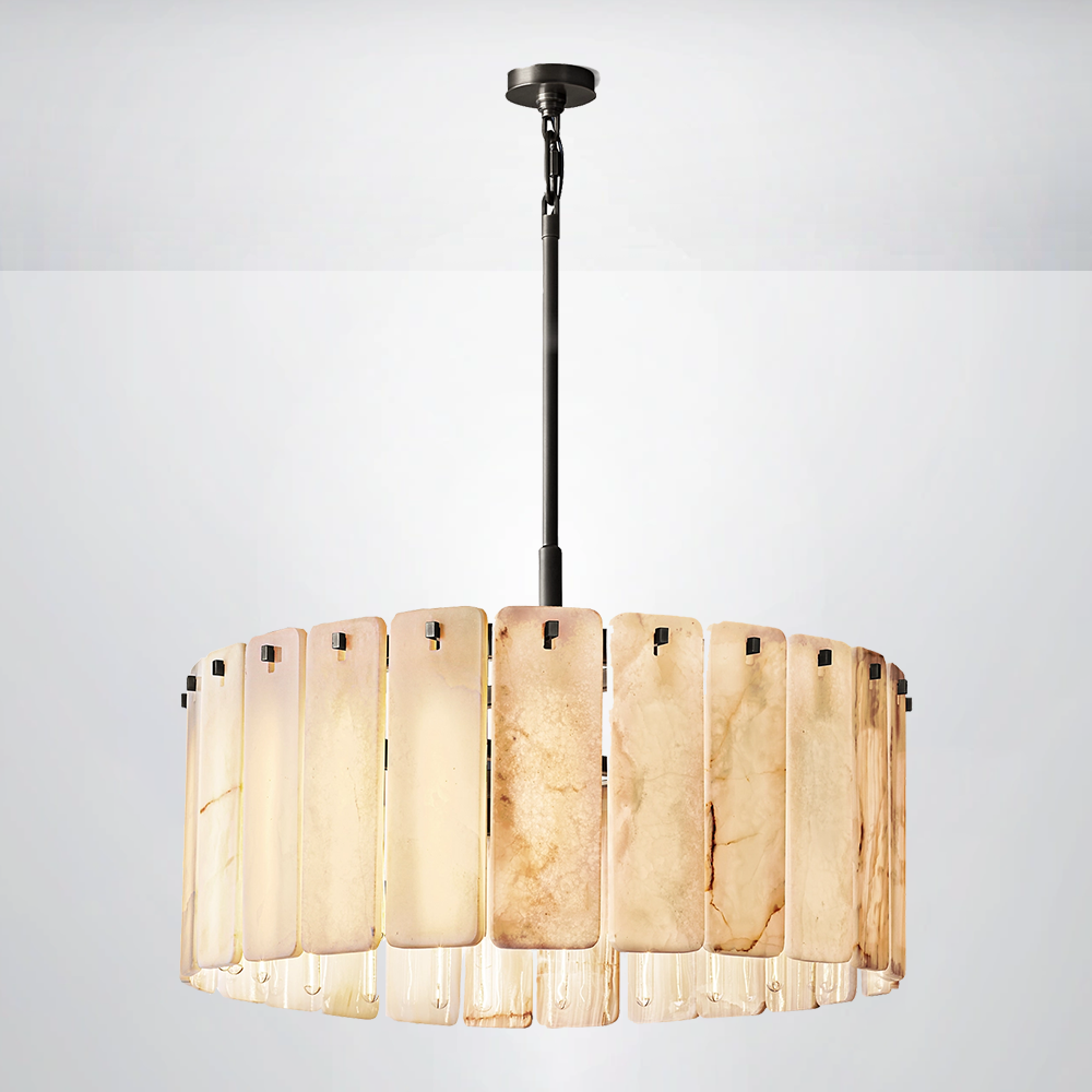 Selamette Alabaster Round Chandelier 36"D