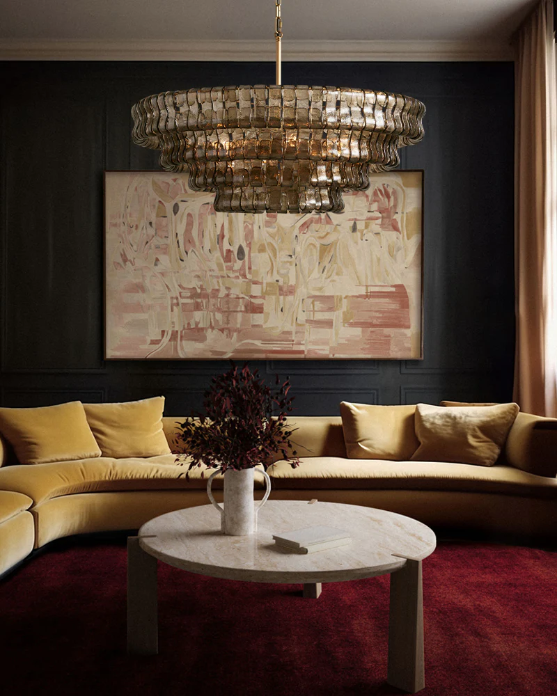 Riaho 4/5-Tier Glass Round Chandelier