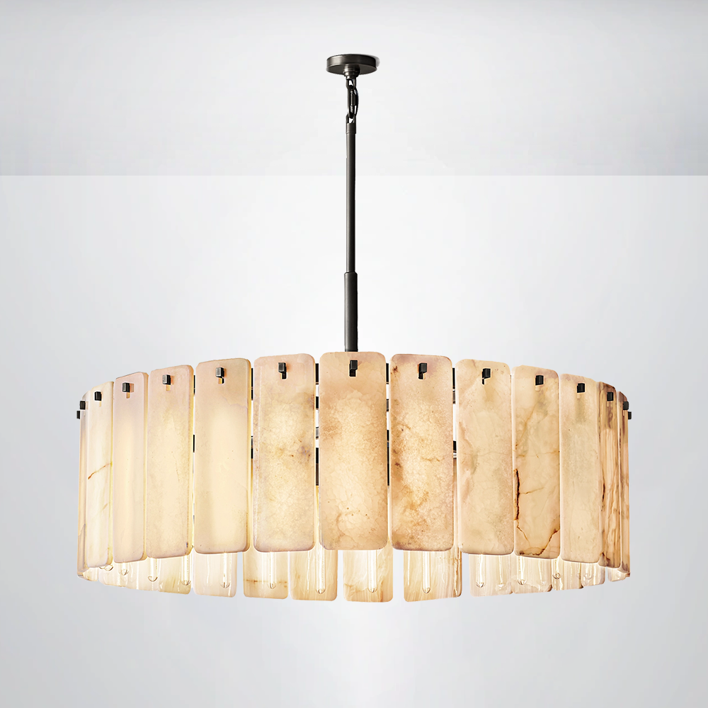 Selamette Alabaster Round Chandelier 48"D