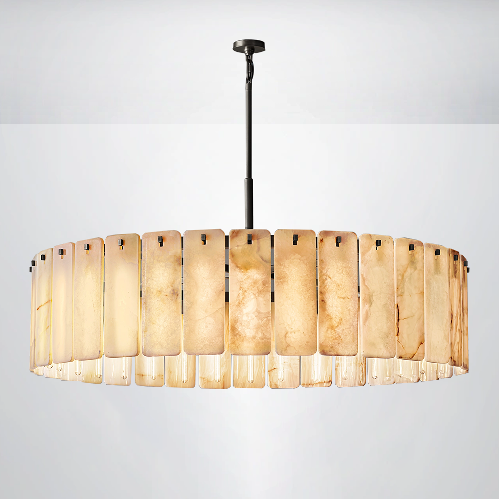 Selamette Alabaster Round Chandelier 60"D