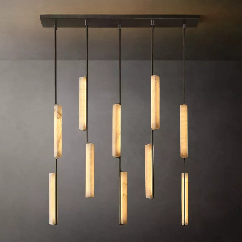 Joudn Alabaster Linear Chandelier 54"