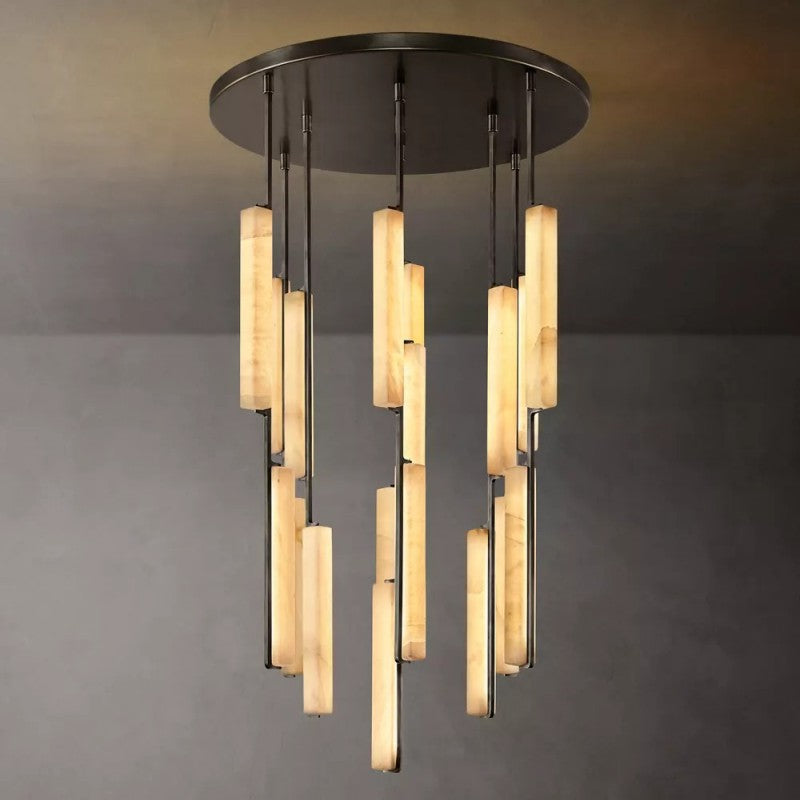 Joudn Alabaster Round Chandelier 40"
