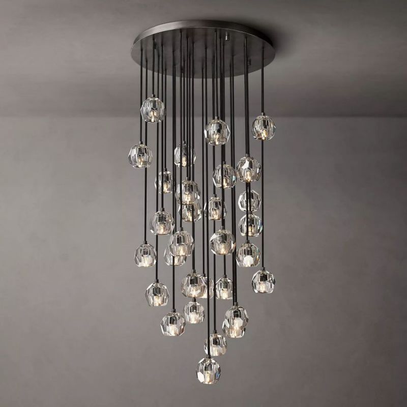 Aella Clear Crystal Cluster Chandelier D30"