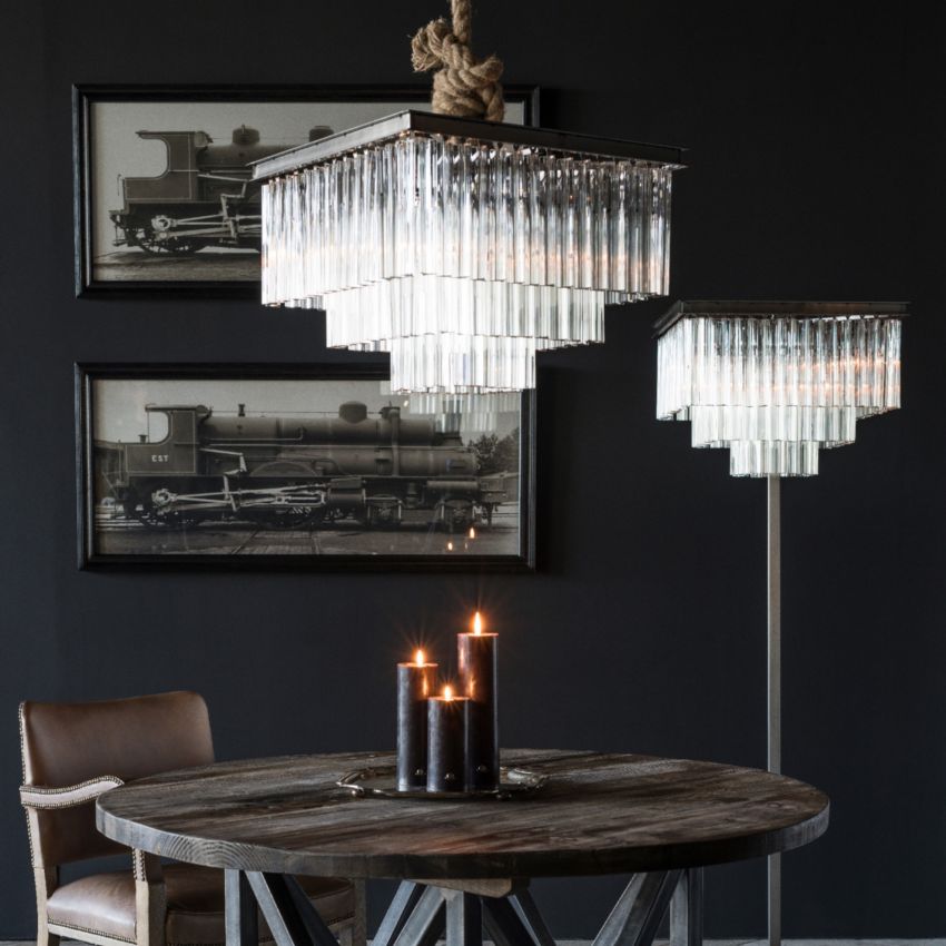 1920 Kaile Glass Square Chandelier